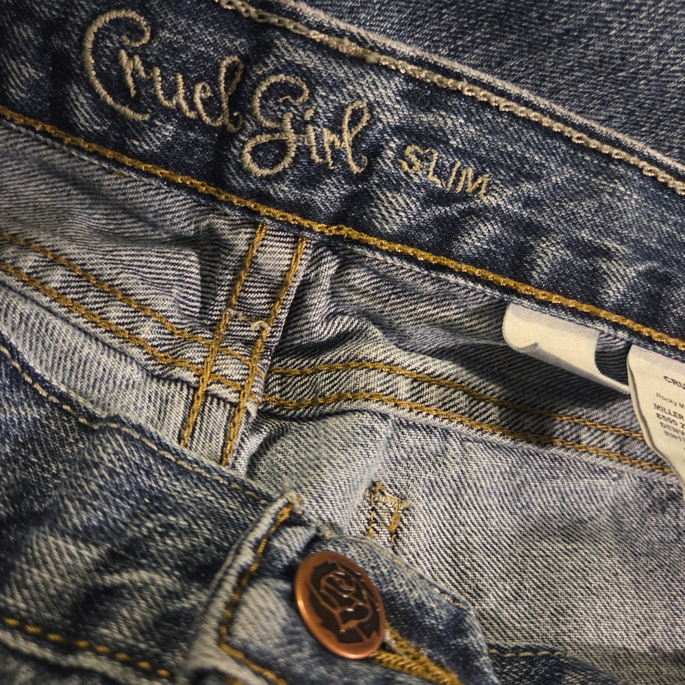 Cruel Girl Slim Denim Boot Cut Button Fly Jeans. Size 13 REG